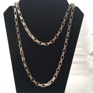 Vintage Long Industrial, Gothic, Box Link Chain, Made In Korea